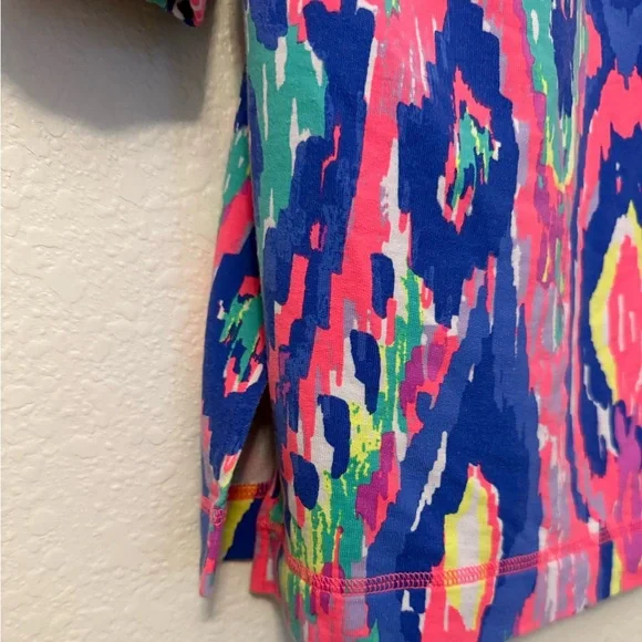 Lilly Pulitzer Justina Tunic Luminescent Print UPF 50+ Stretch Terry Large - Picture 3 of 7